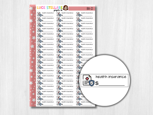 Health Insurance Due Stickers / BA-21