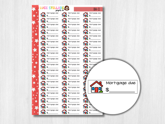 Mortgage Bill Due Stickers / BA-11