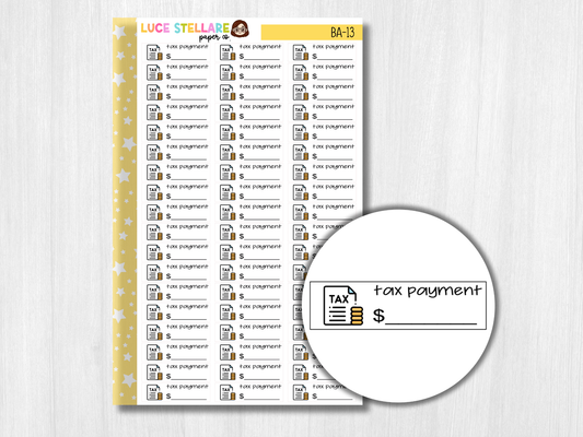 Taxes Payment Planner Stickers / BA-13