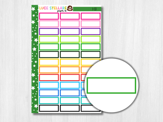 Outlined Quarter Box  Planner Stickers/  I-10