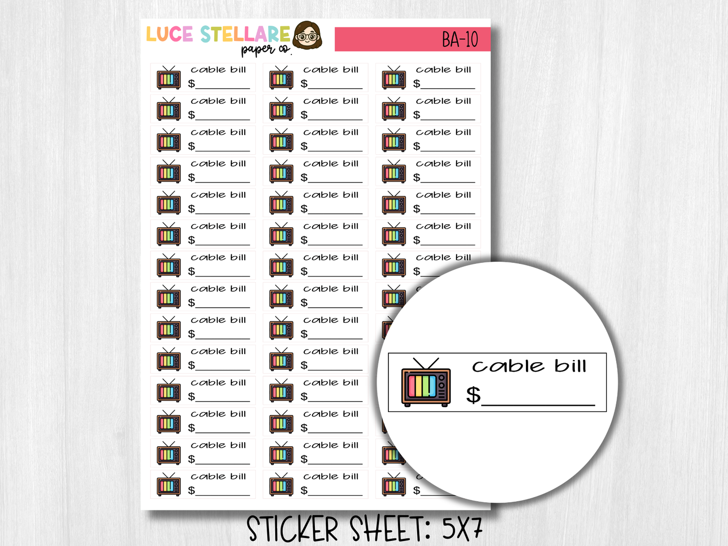 Cable Bill Due Stickers / BA-10