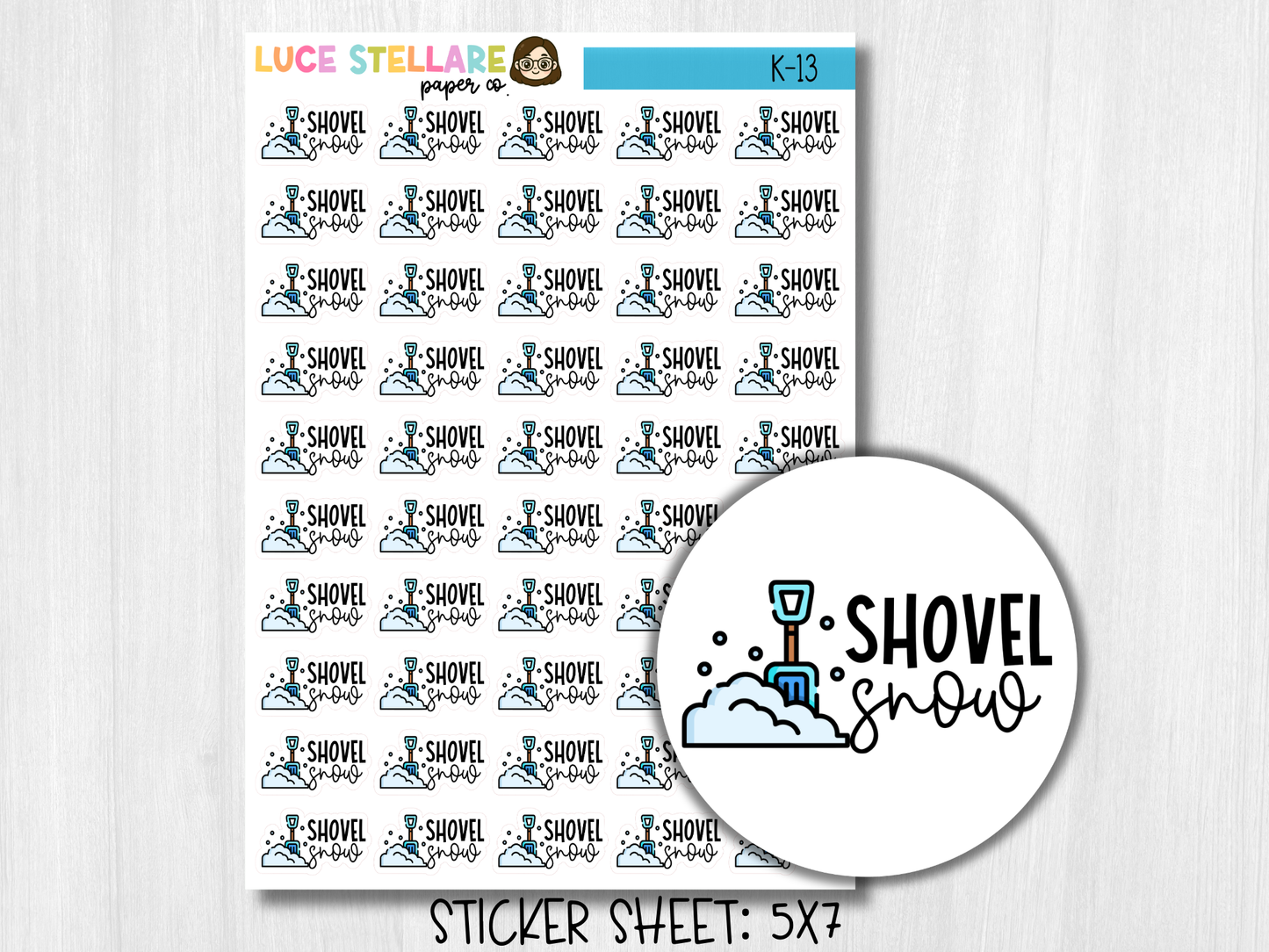 Shovel Snow Planner Stickers / K-13