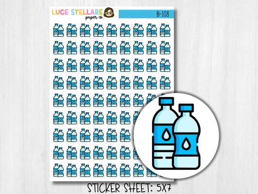 Water Bottle Planner Stickers / B-108