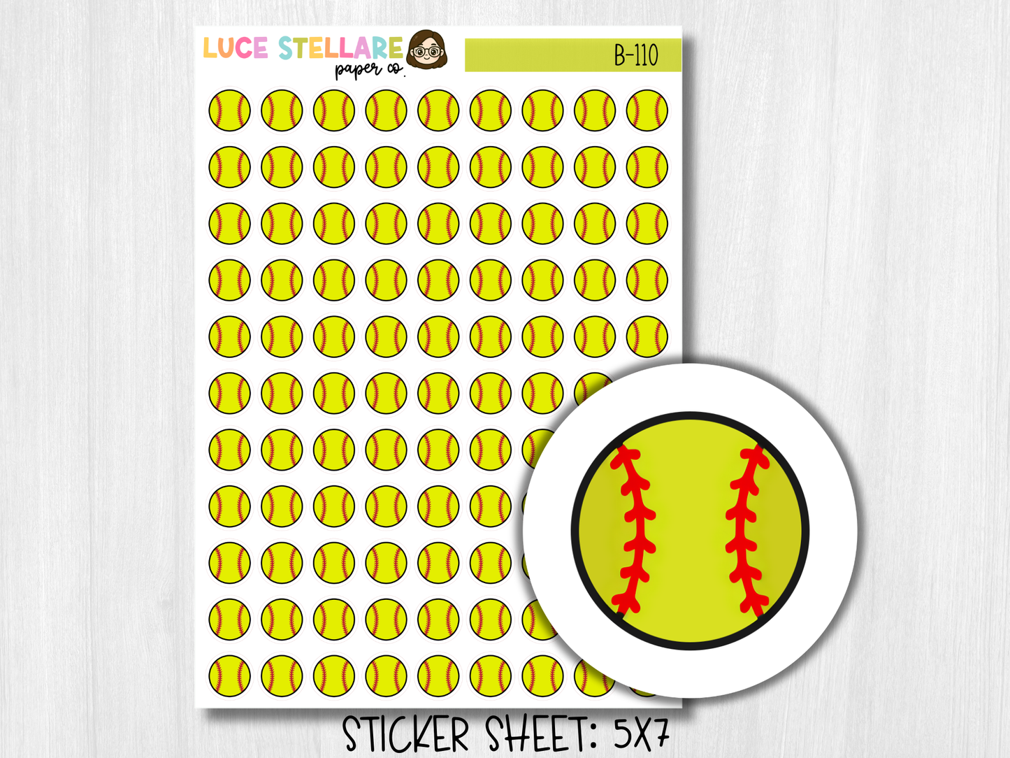 Softball Planner Stickers / B-110