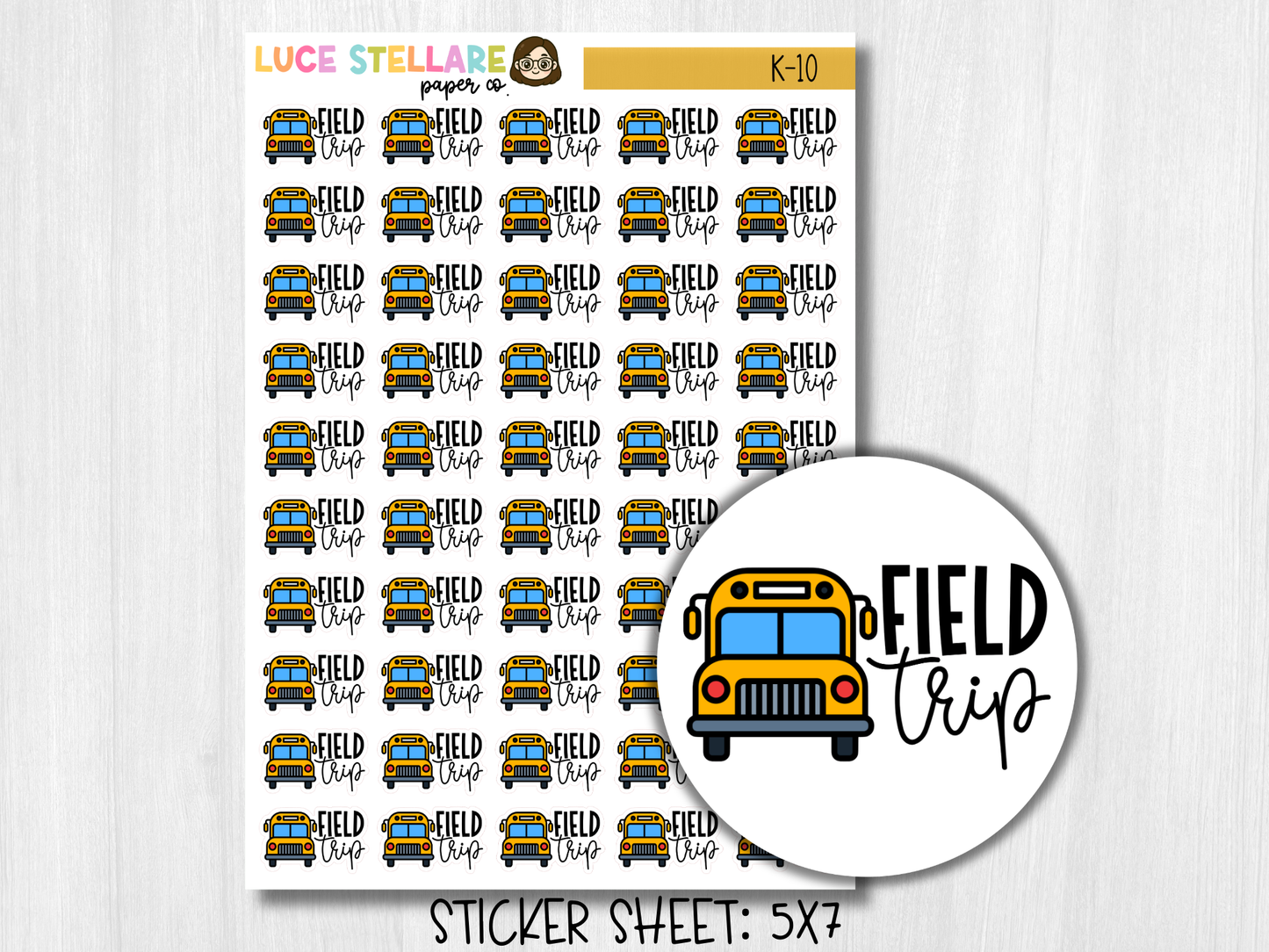 School Field Trip Planner Stickers / K-10