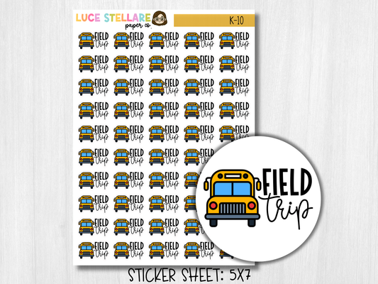 School Field Trip Planner Stickers / K-10