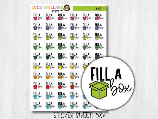Fill A Box Planner Stickers / K-11