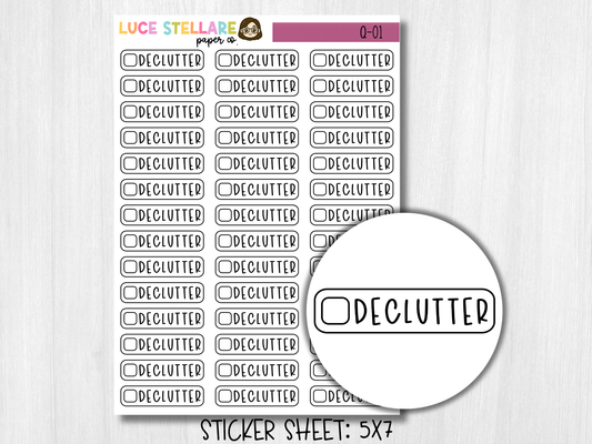 Declutter Checkbox Planner Stickers / Q-01