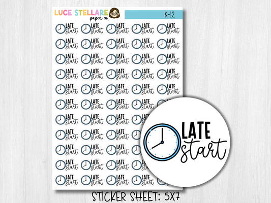 Late Start Planner Stickers / K-12