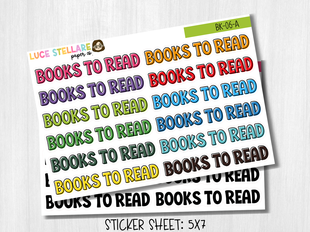 Books to Read Header Planner Stickers / BK-06
