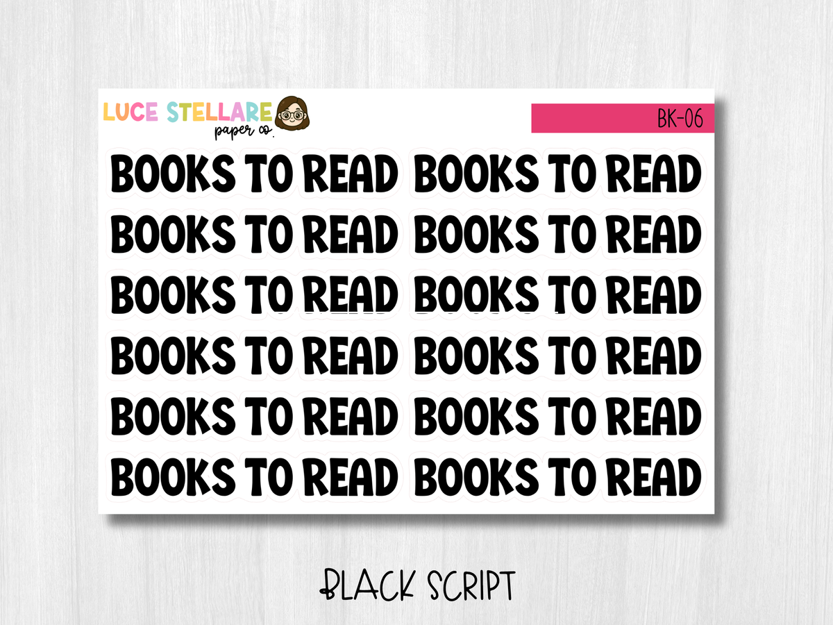Books to Read Header Planner Stickers / BK-06