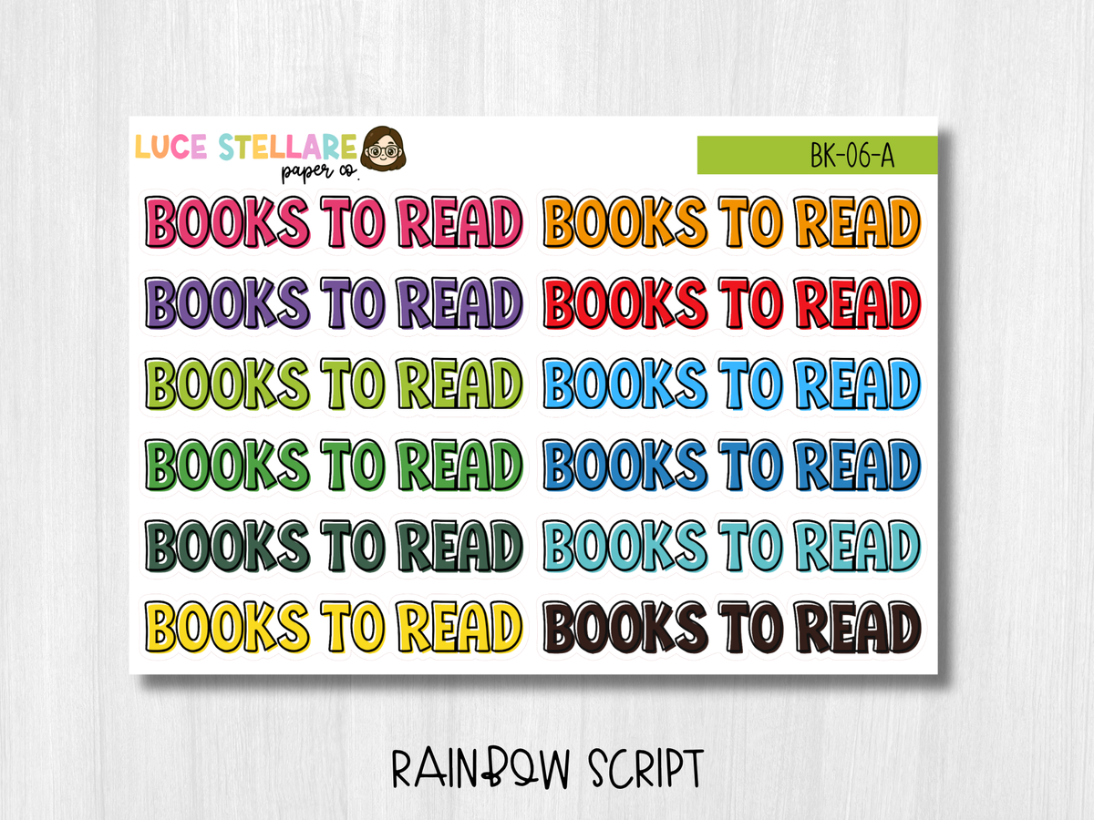 Books to Read Header Planner Stickers / BK-06
