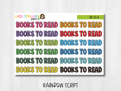 Books to Read Header Planner Stickers / BK-06
