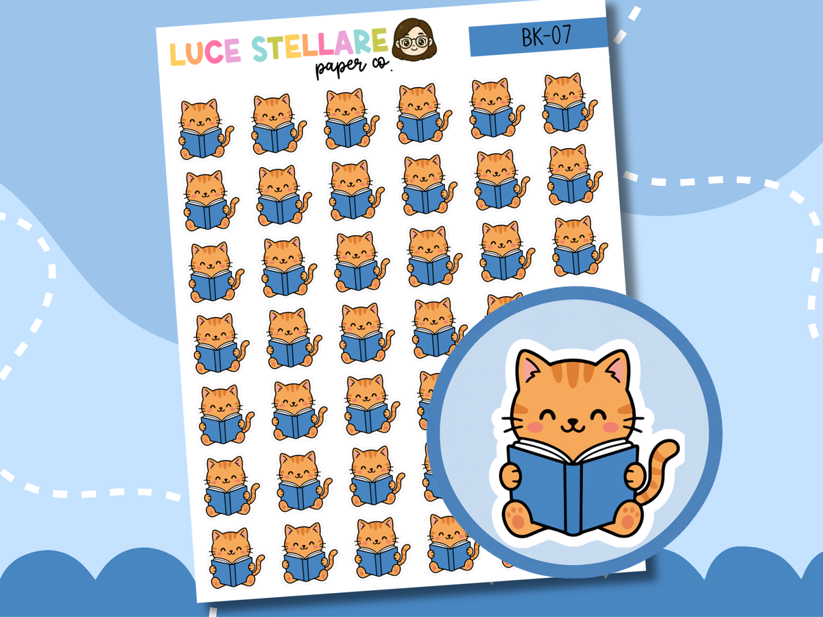 Cat Reading Planner Stickers / BK-07