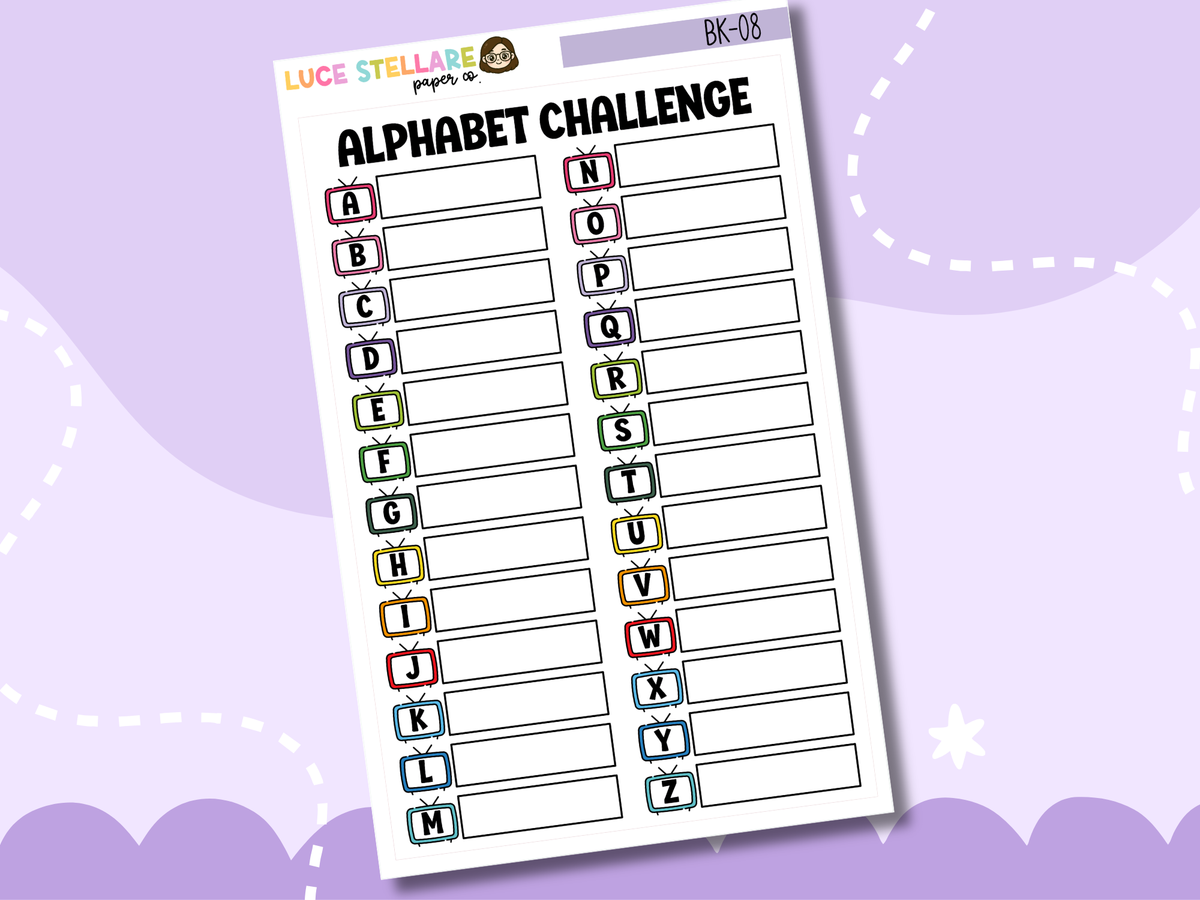 Alphabet Movie Challenge Journal Stickers / BK-08