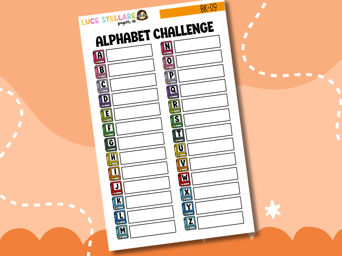 Alphabet Reading Challenge Journal Stickers / BK-09