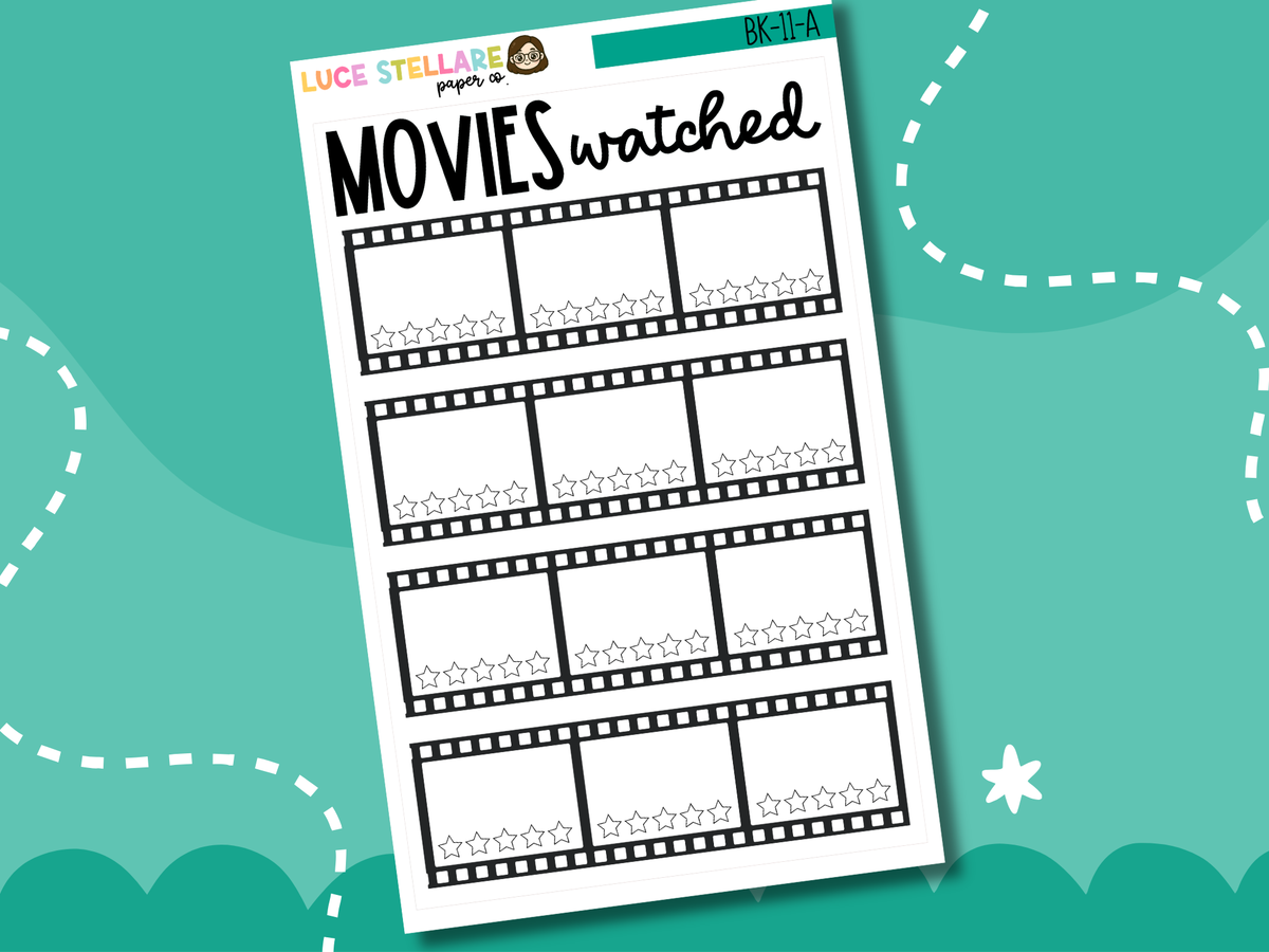 Movies Watched Tracker Planner Stickers / BK-11