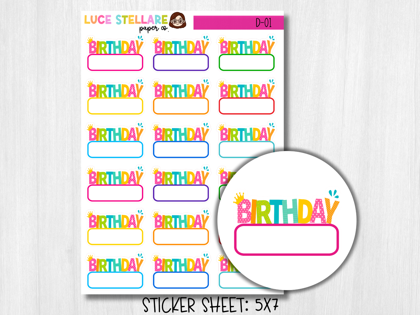 Birthday Tracker Stickers / D-01