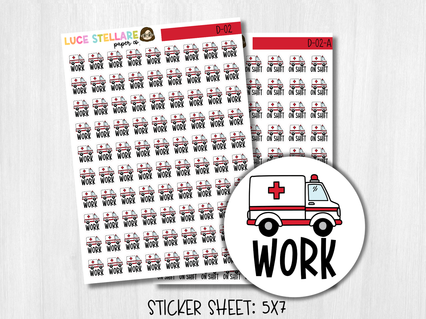 EMT Ambulance Work Stickers / D-02