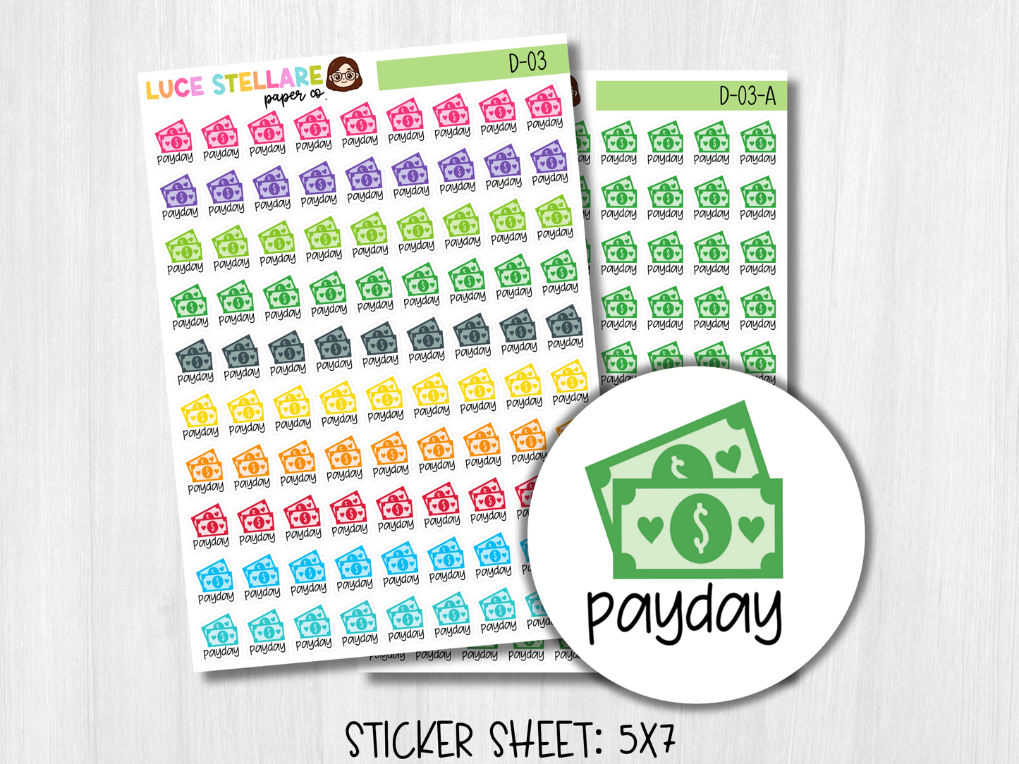 Payday Planner Stickers /D-03