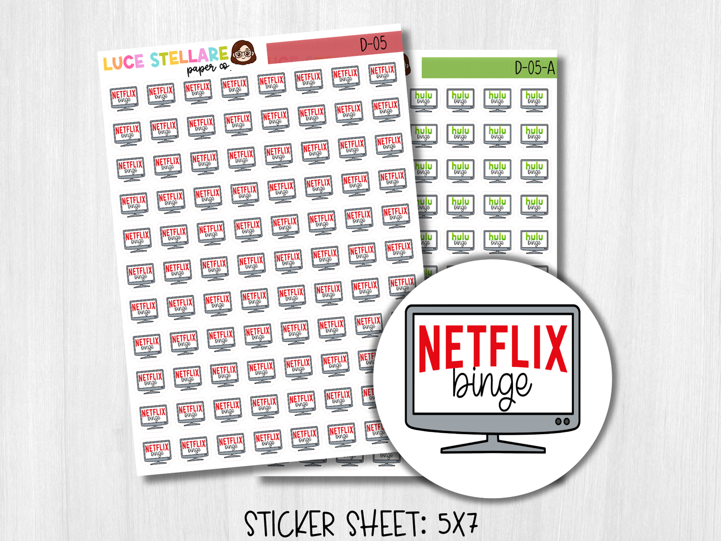 TV Binge Planner Stickers / D-05