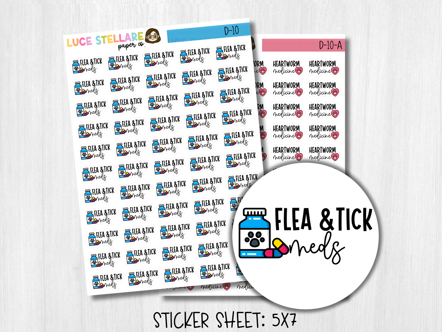 Pet Medication Planner Stickers / D-10