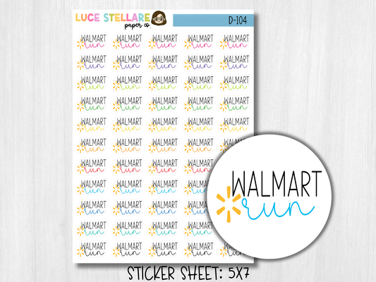 Walmart Run Planner Stickers / D-104