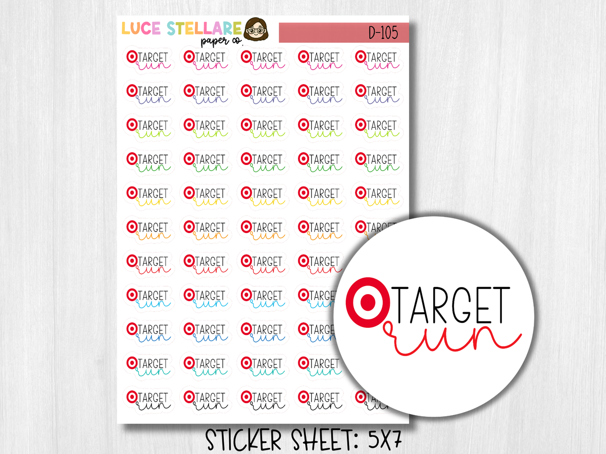 Target Run Reminder Planner Stickers / D-105