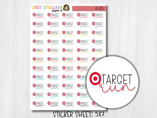 Target Run Reminder Planner Stickers / D-105