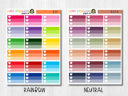 Ombre Checklist Half Box Planner Stickers / D-117