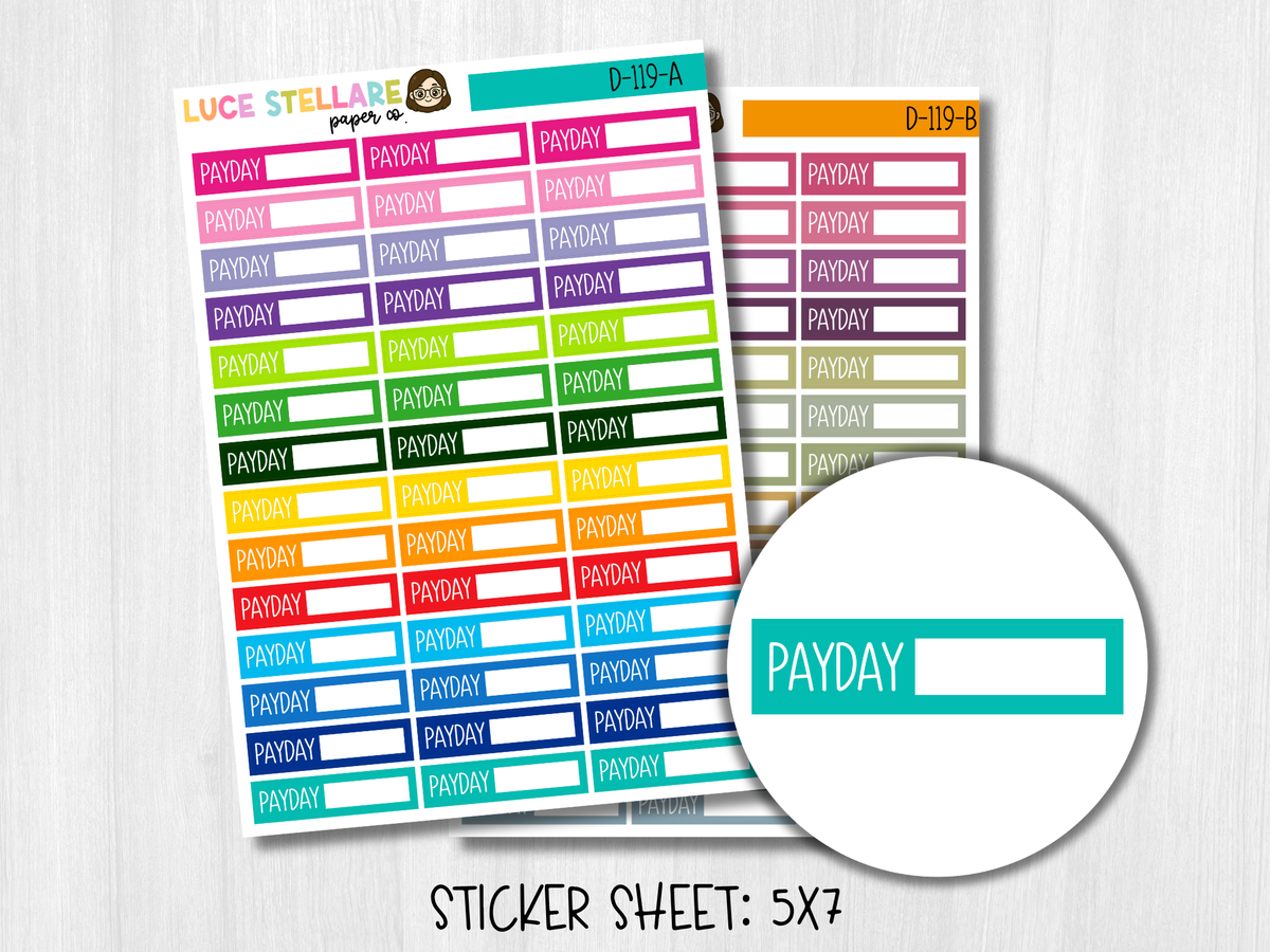 Payday Boxes Planner Stickers / D-119