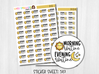 Morning Routine Planner Stickers / D-12