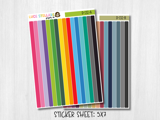 Skinny Washi Strip Planner Stickers / D-132