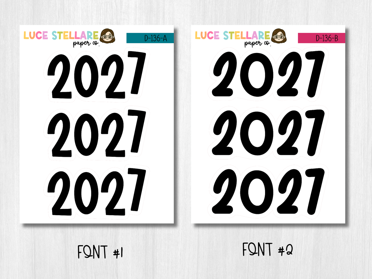 Large 2027 Year Planner Stickers / D-136