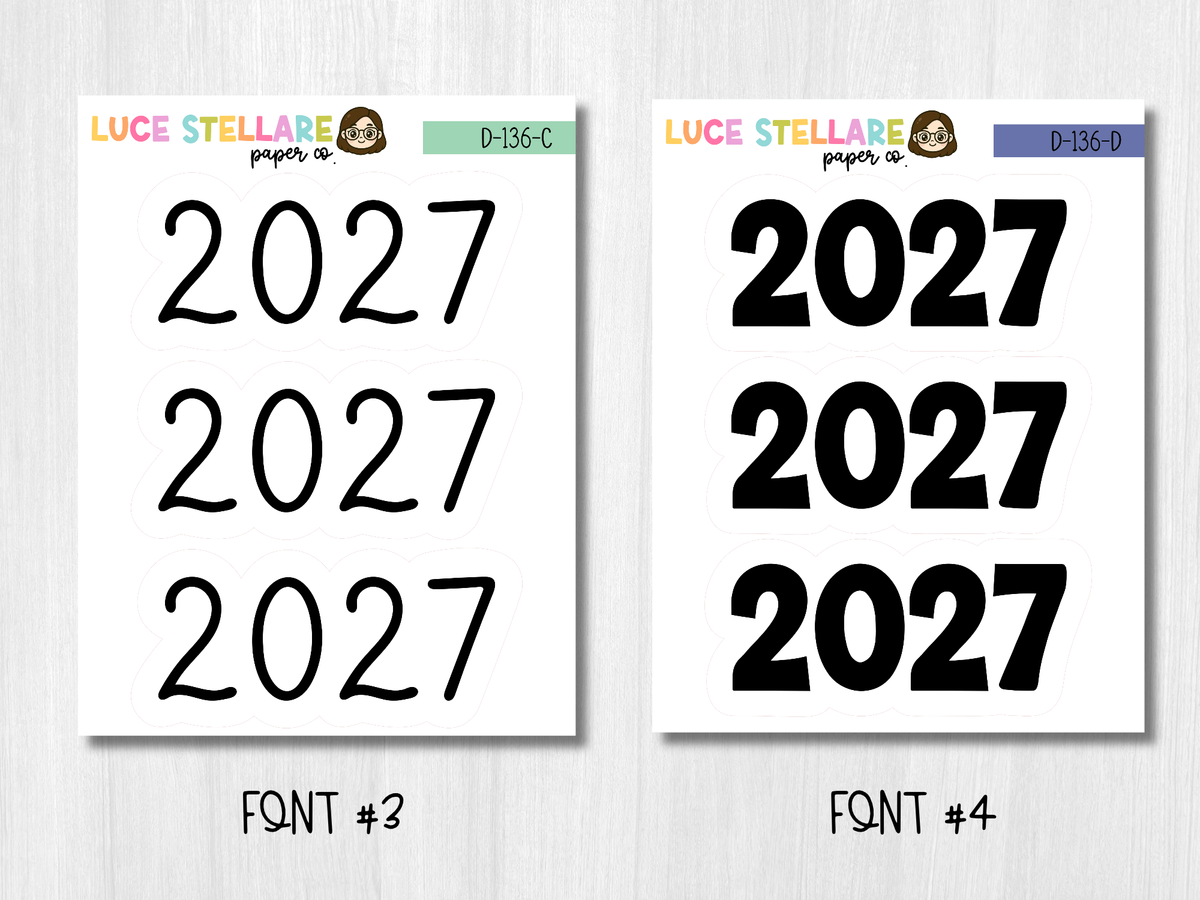 Large 2027 Year Planner Stickers / D-136