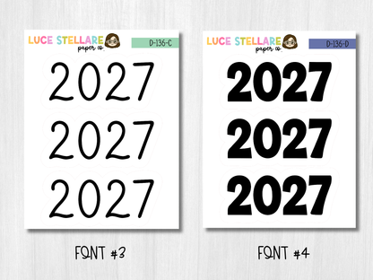 Large 2027 Year Planner Stickers / D-136