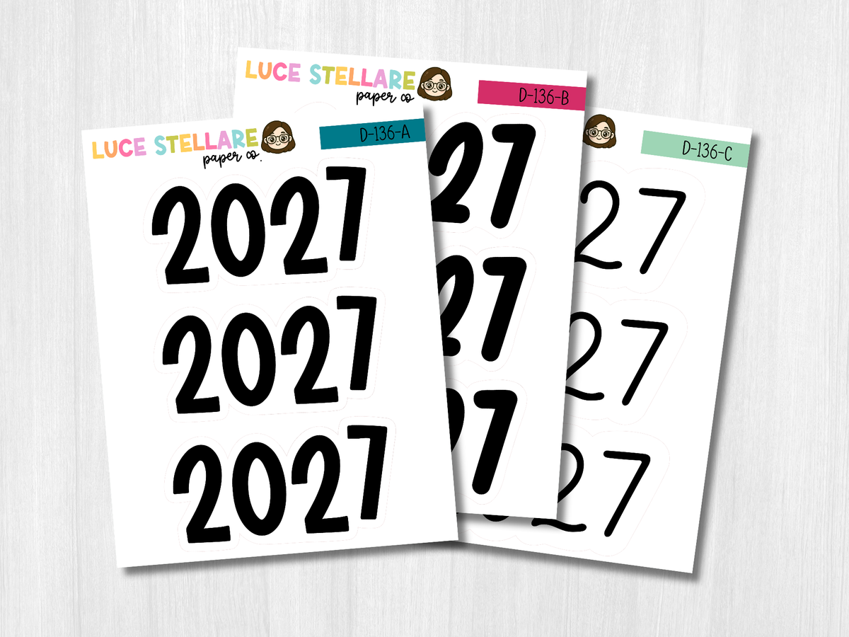 Large 2027 Year Planner Stickers / D-136