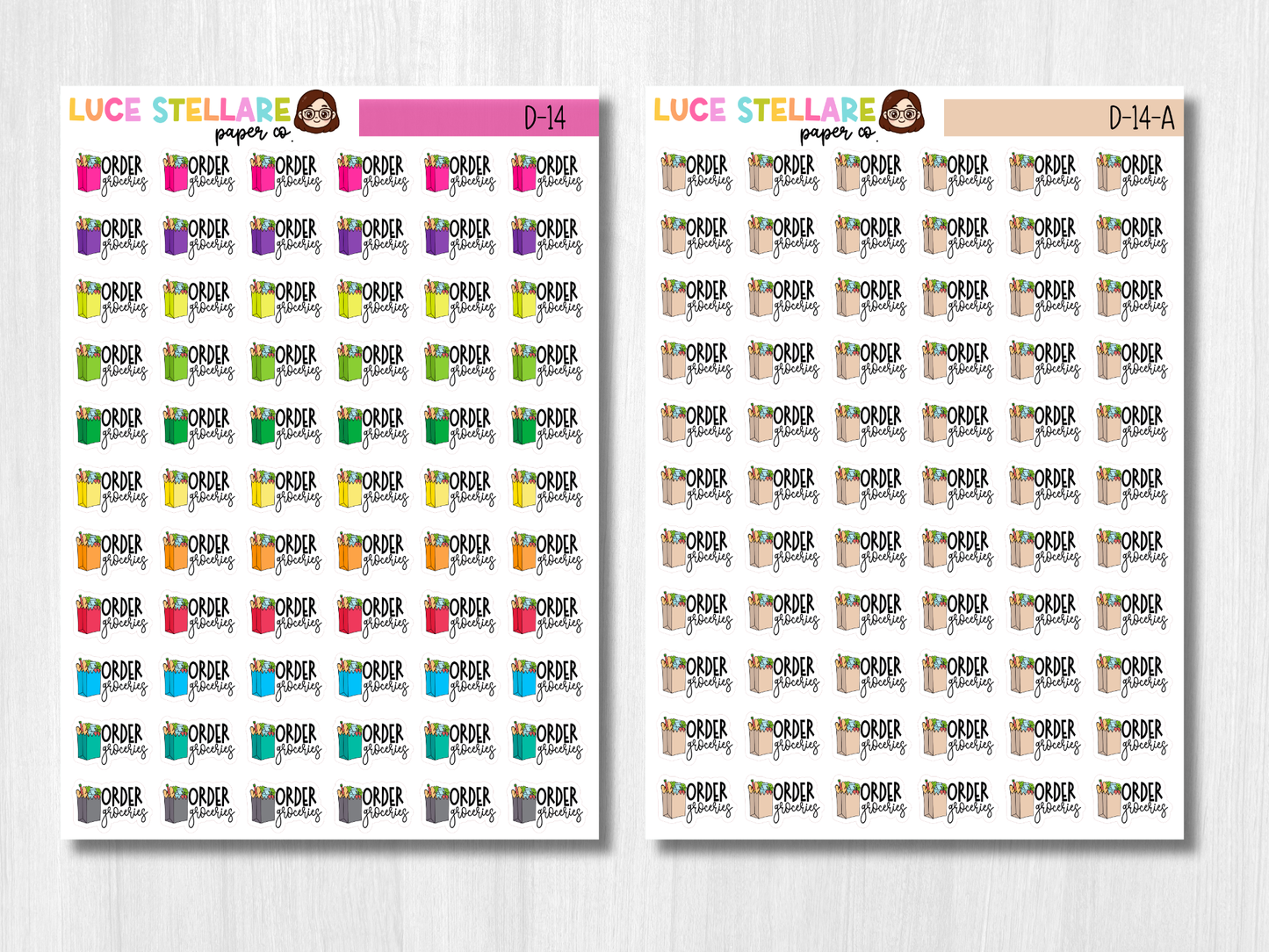 Order Groceries Planner Stickers / D-14