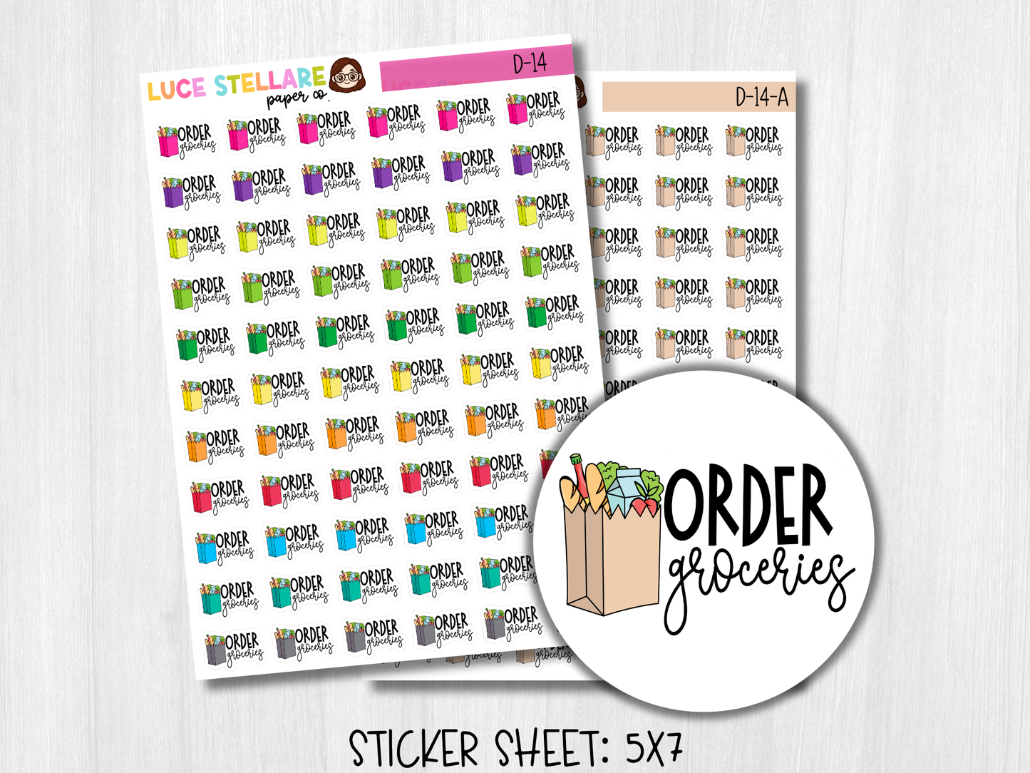 Order Groceries Planner Stickers / D-14