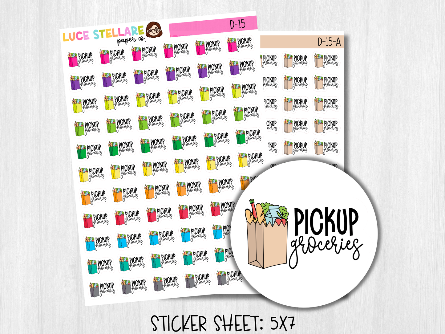 Pickup Groceries Planner Stickers / D-15