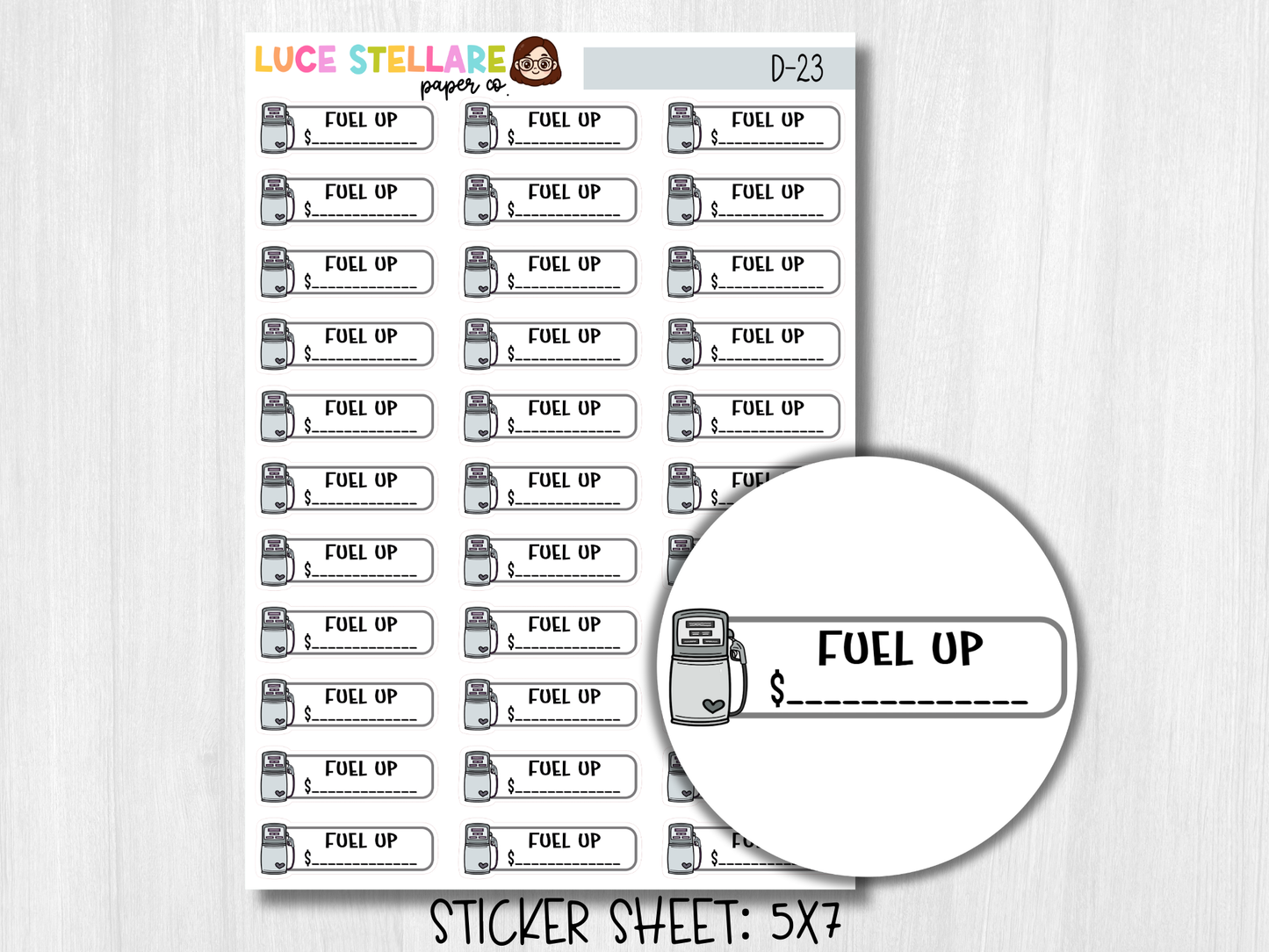 Fill Up Planner Stickers / D-23