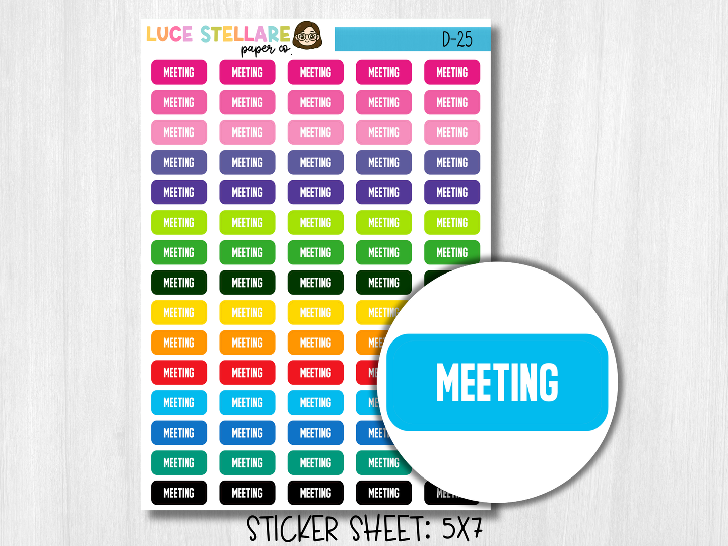 Meeting Tracker Planner Stickers / D-25