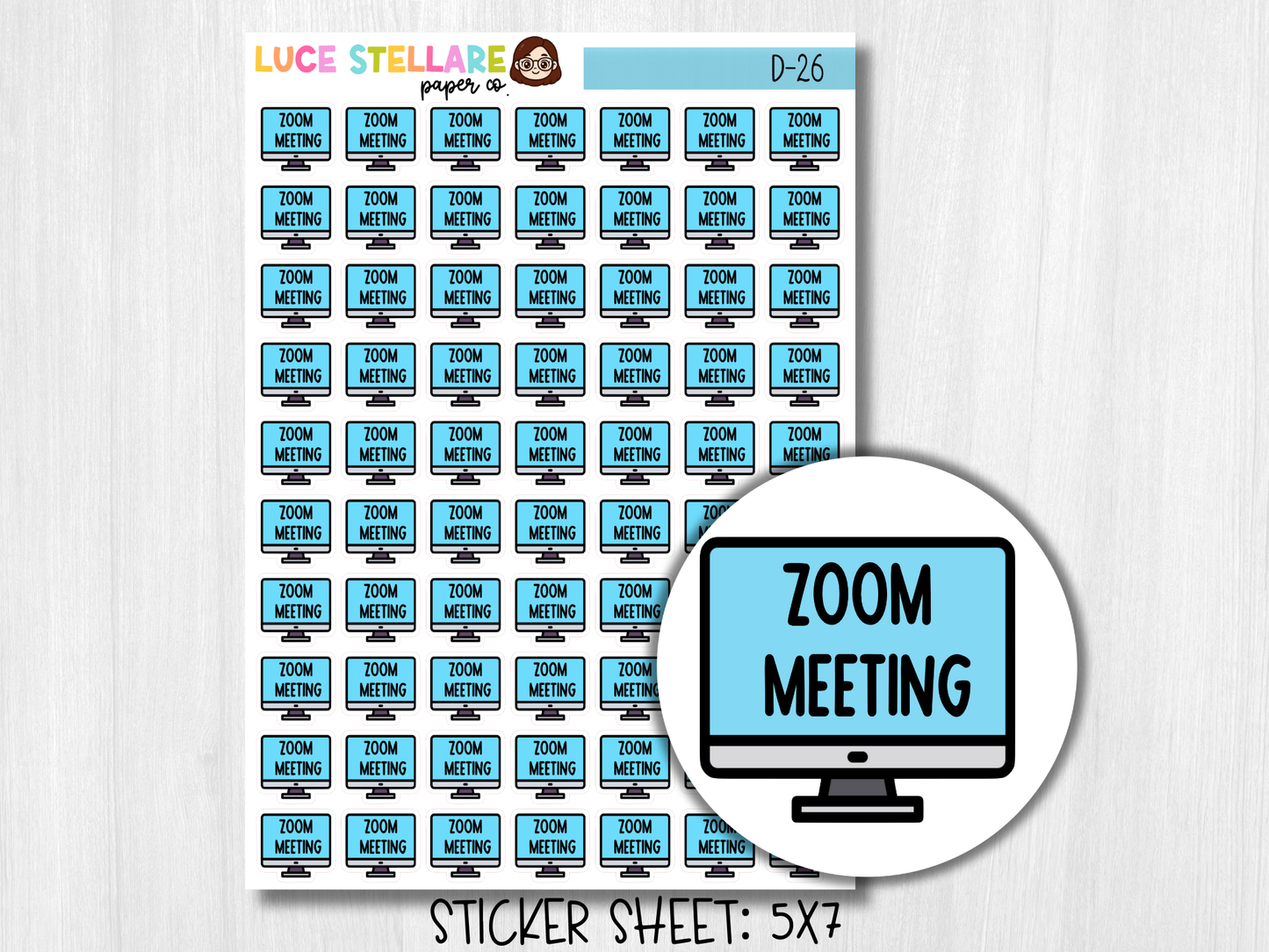 Zoom Meeting Planner Stickers  / D-26