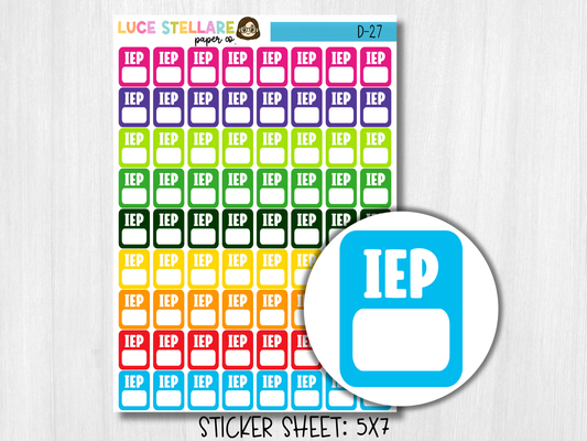 IEP Meeting Planner Stickers / D-27