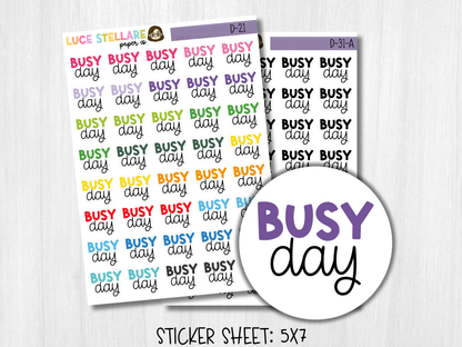 Busy Day Script Planner Stickers / D-31