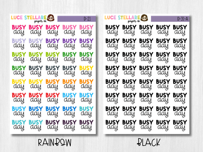 Busy Day Script Planner Stickers / D-31