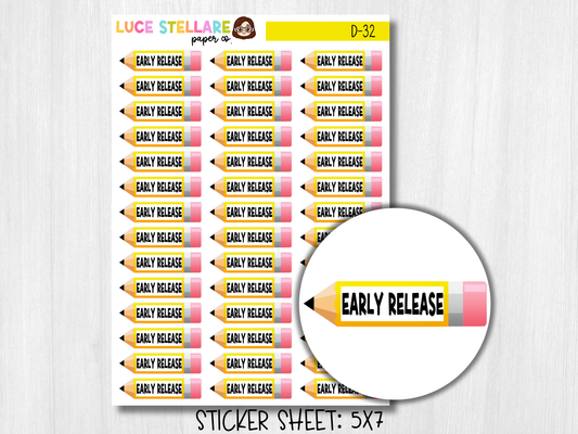 Early Release Pencil Planner Stickers / D-32