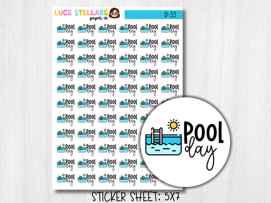 Pool Day Planner Stickers / D-33