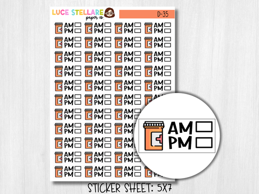 Medication Tracker Planner Stickers / D-35