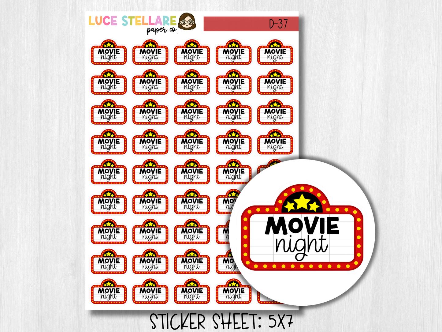 Movie Night Planner Stickers / D-37